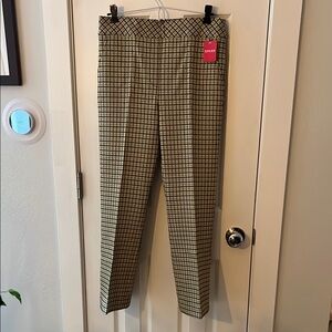 SPANX Tan and Black Houndstooth Dress Pants Kick Flare